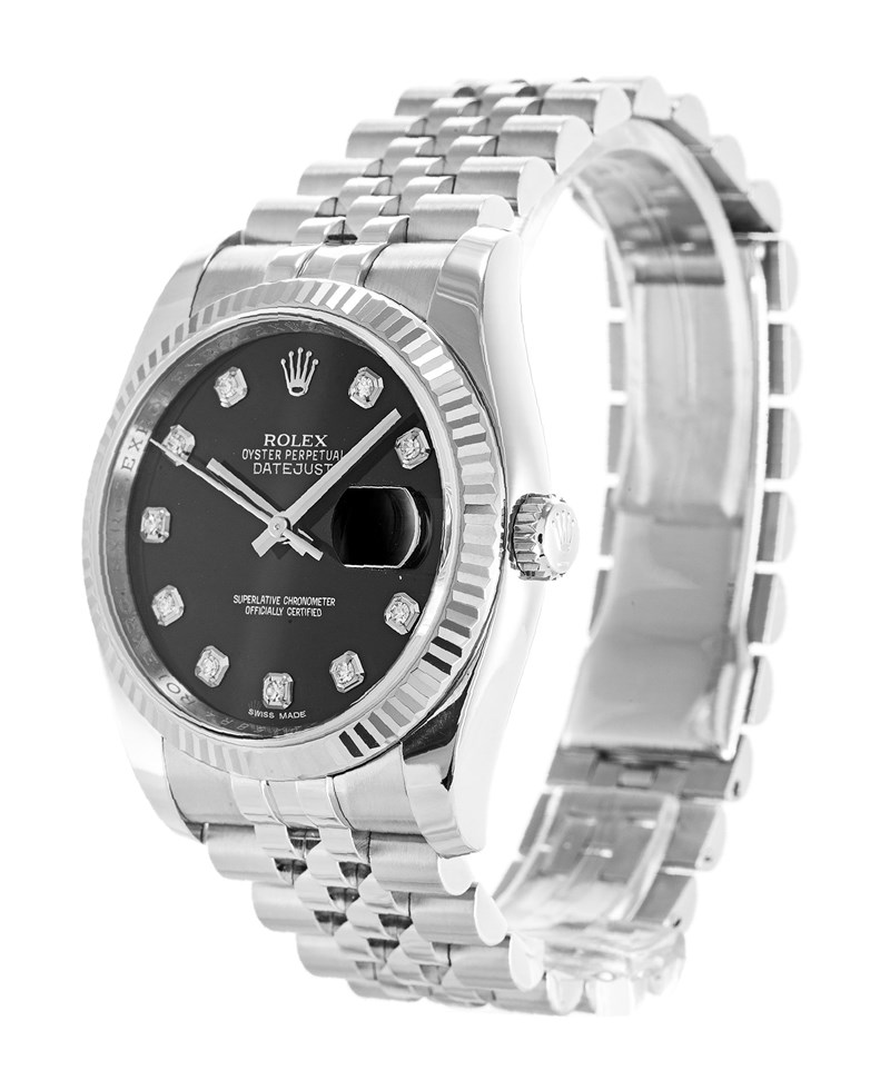 Rolex Datejust 116234 Mens 36 MM Automatic Black Steel Watch Rolex Datejust 116234 Mens 36 MM Automatic Black Steel Watch