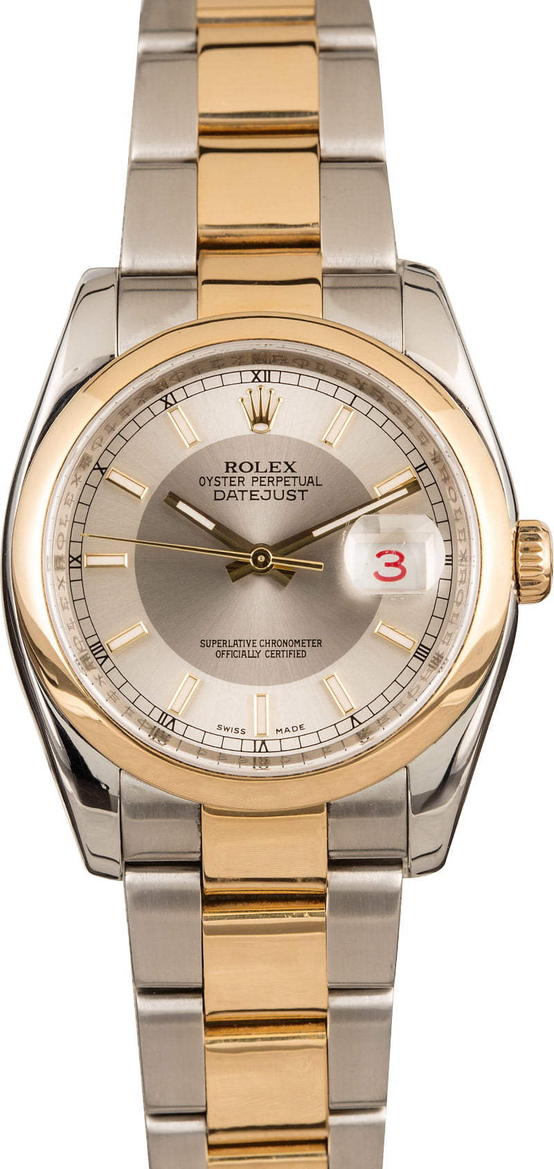 Rolex Datejust 116203 Men's Dial Silver 18k Yellow Gold Oyster Rolex Datejust 116203 Men's Dial Silver 18k Yellow Gold Oyster