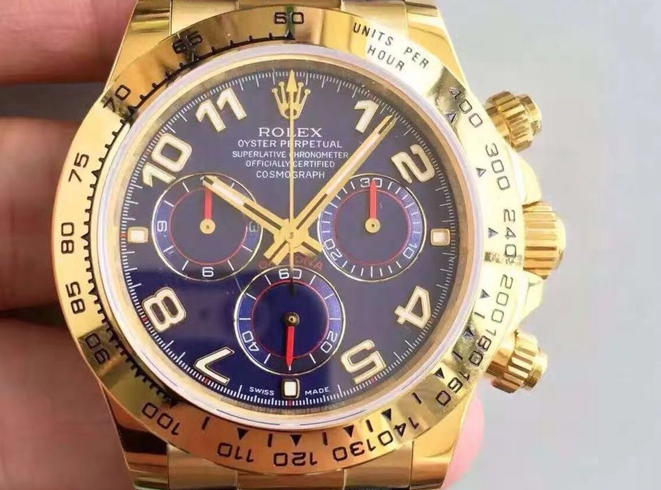 1011-4 Rolex Daytona 116528 Mens 40 MM Automatic Blue Arabic Watch