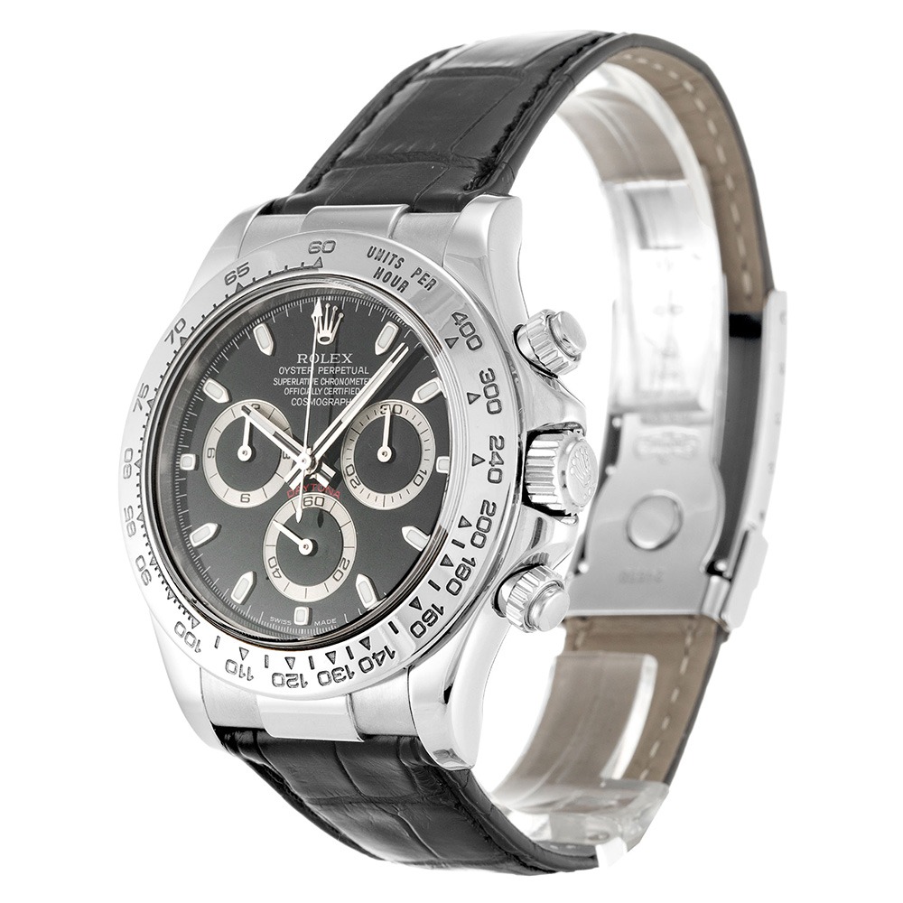 Rolex Daytona 116519 Mens Black Leather Automatic 40 MM Steel Watch Rolex Daytona 116519 Mens Black Leather Automatic 40 MM Steel Watch