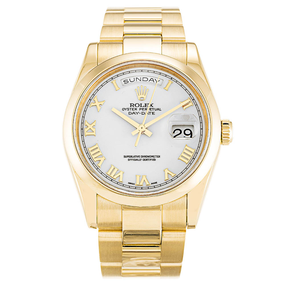 Rolex Day-Date 118208 White Roman Numeral Automatic 36 MM Mens Watch Rolex Day-Date 118208 White Roman Numeral Automatic 36 MM Mens Watch
