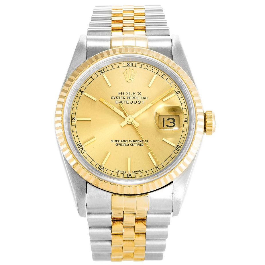 Rolex Datejust 16233 Mens 36 MM Automatic Gold Plated Watch Rolex Datejust 16233 Mens 36 MM Automatic Gold Plated Watch
