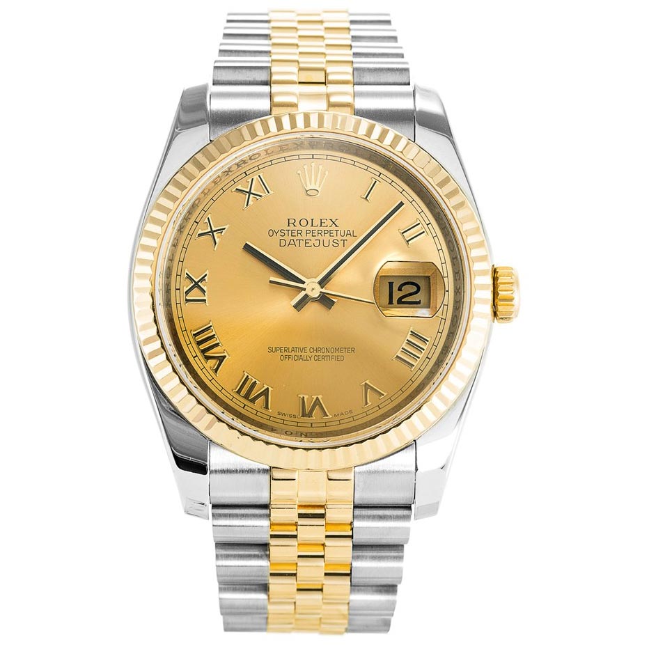 Rolex Datejust 116233 Mens 36 MM Automatic Gold Plated Steel Watch Rolex Datejust 116233 Mens 36 MM Automatic Gold Plated Steel Watch