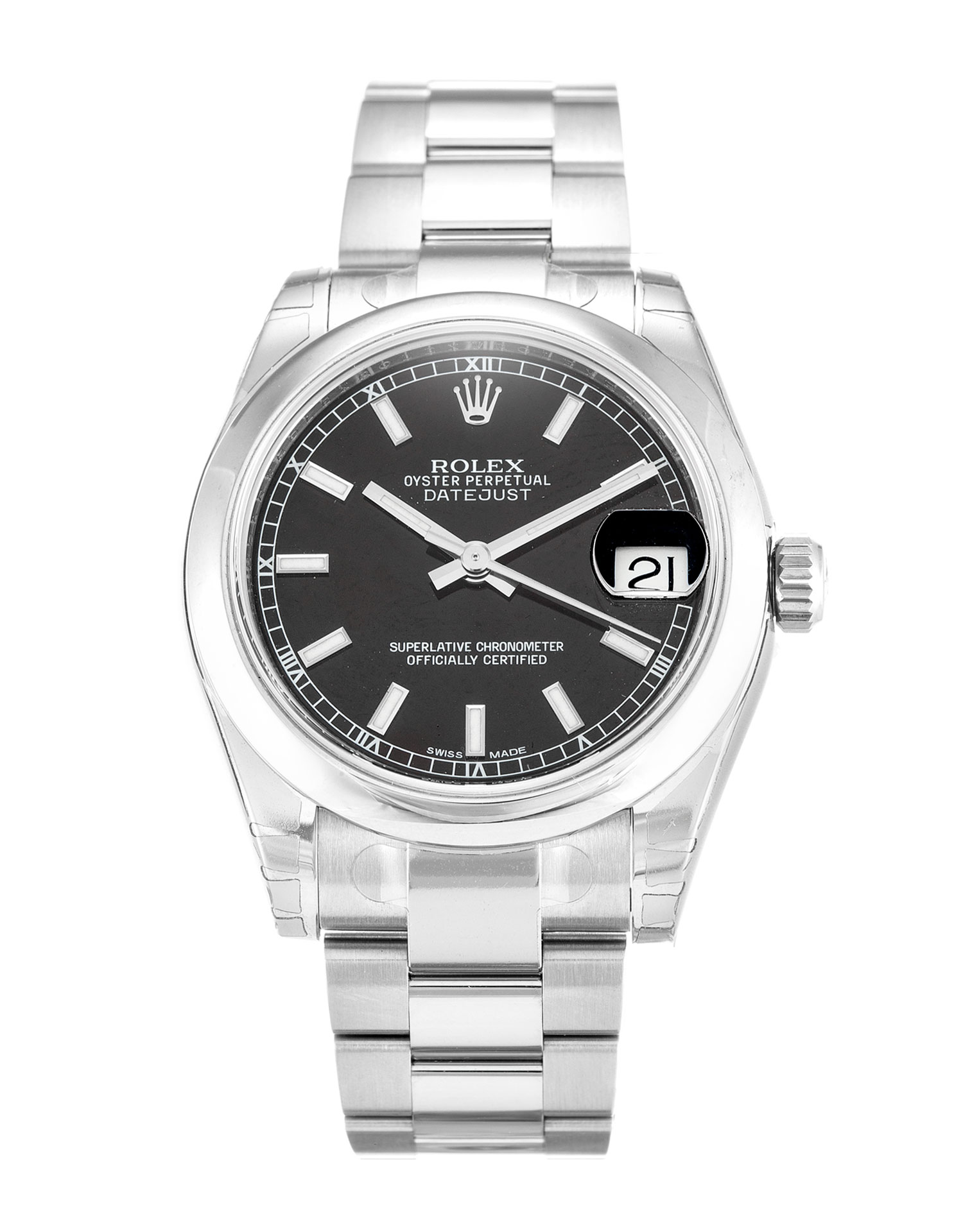 Rolex Datejust 178240 Ladies 31 MM Automatic Black Baton Steel Watch Rolex Datejust 178240 Ladies 31 MM Automatic Black Baton Steel Watch