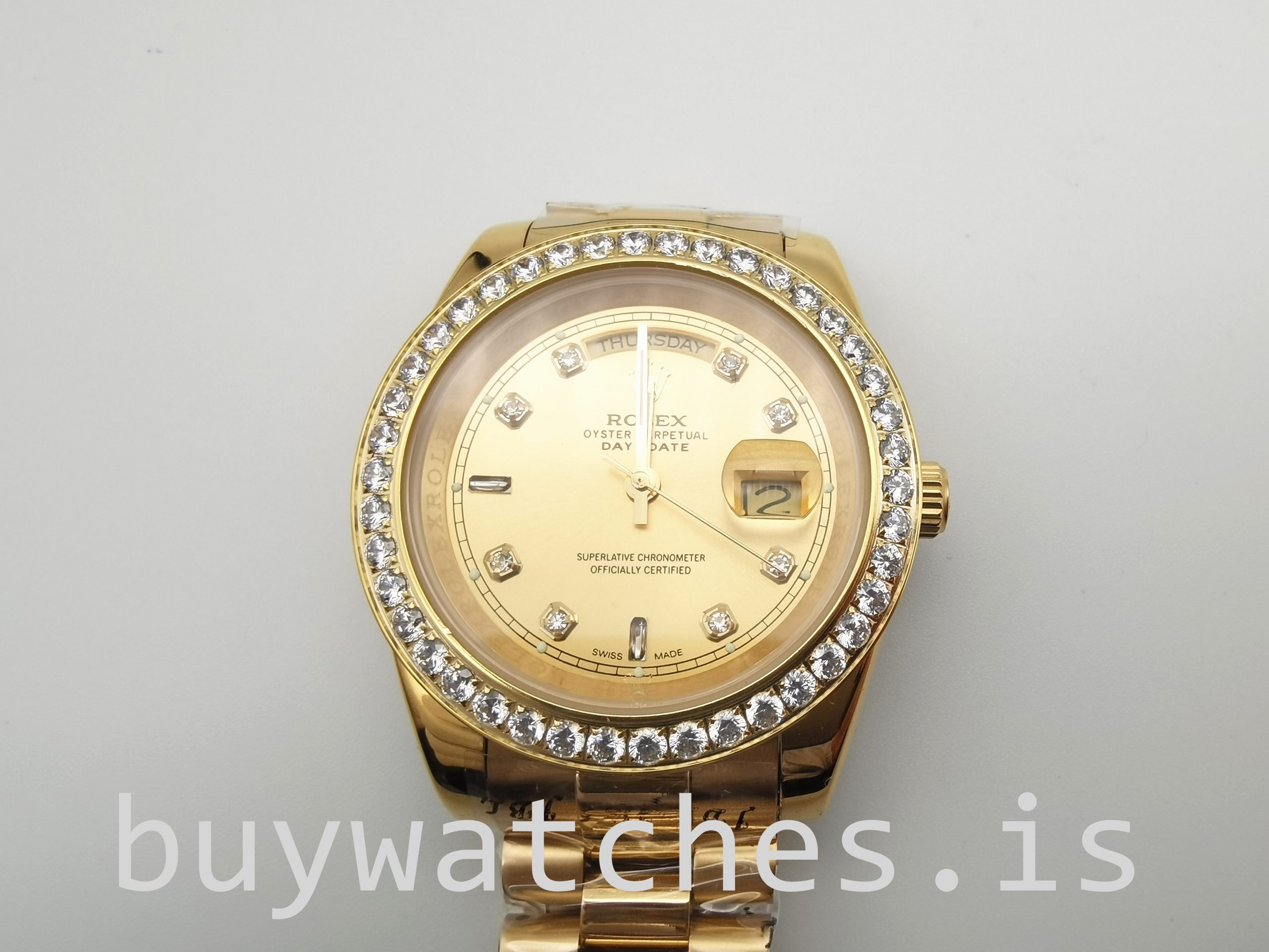Rolex Day-Date 128348rbr 36 mm Gold With Diamonds Unisex Automatic Watch Rolex Day-Date 128348rbr 36 mm Gold With Diamonds Unisex Automatic Watch