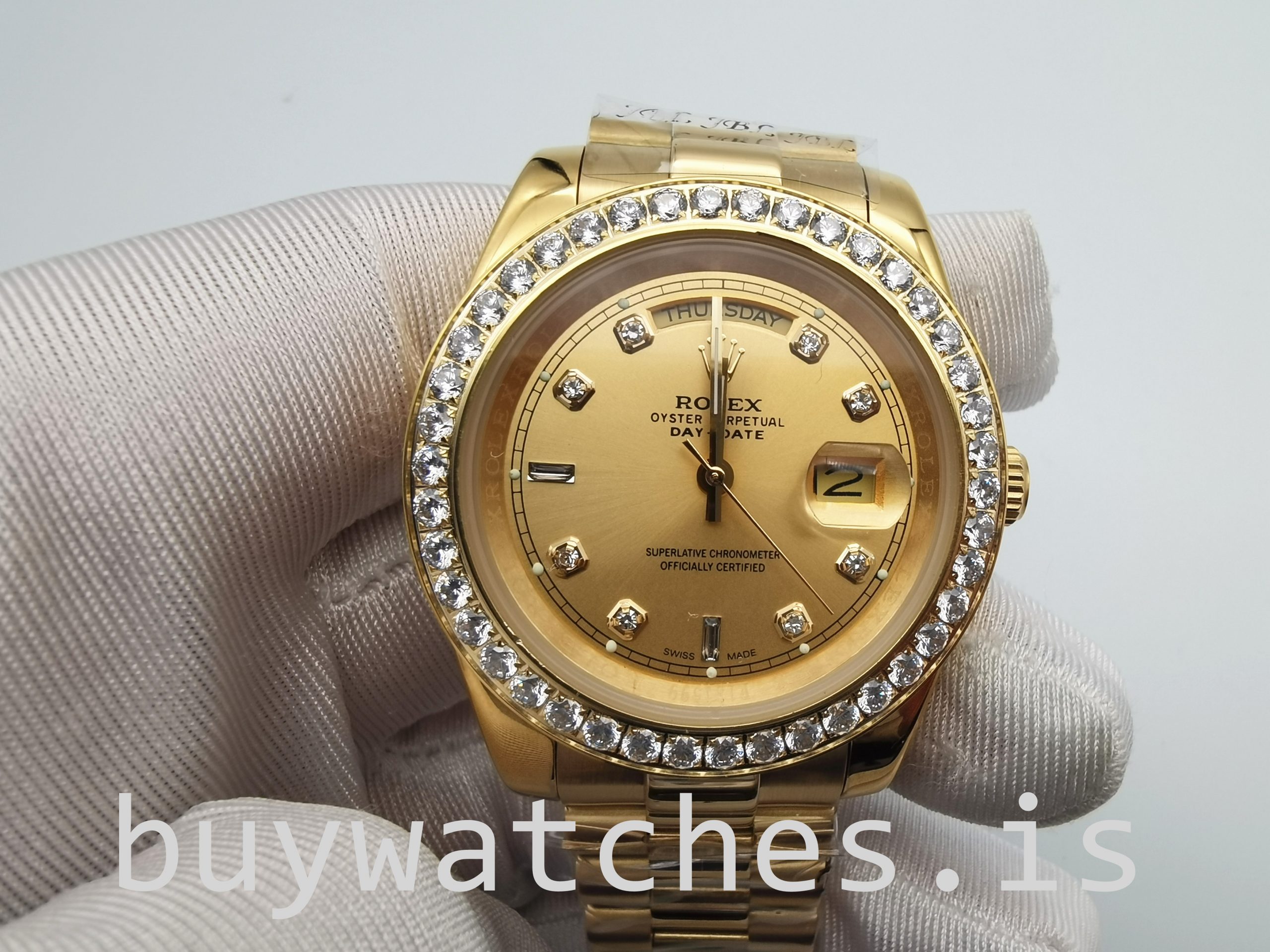 Rolex Day-Date 128348rbr 36 mm Gold With Diamonds Unisex Automatic Watch Rolex Day-Date 128348rbr 36 mm Gold With Diamonds Unisex Automatic Watch