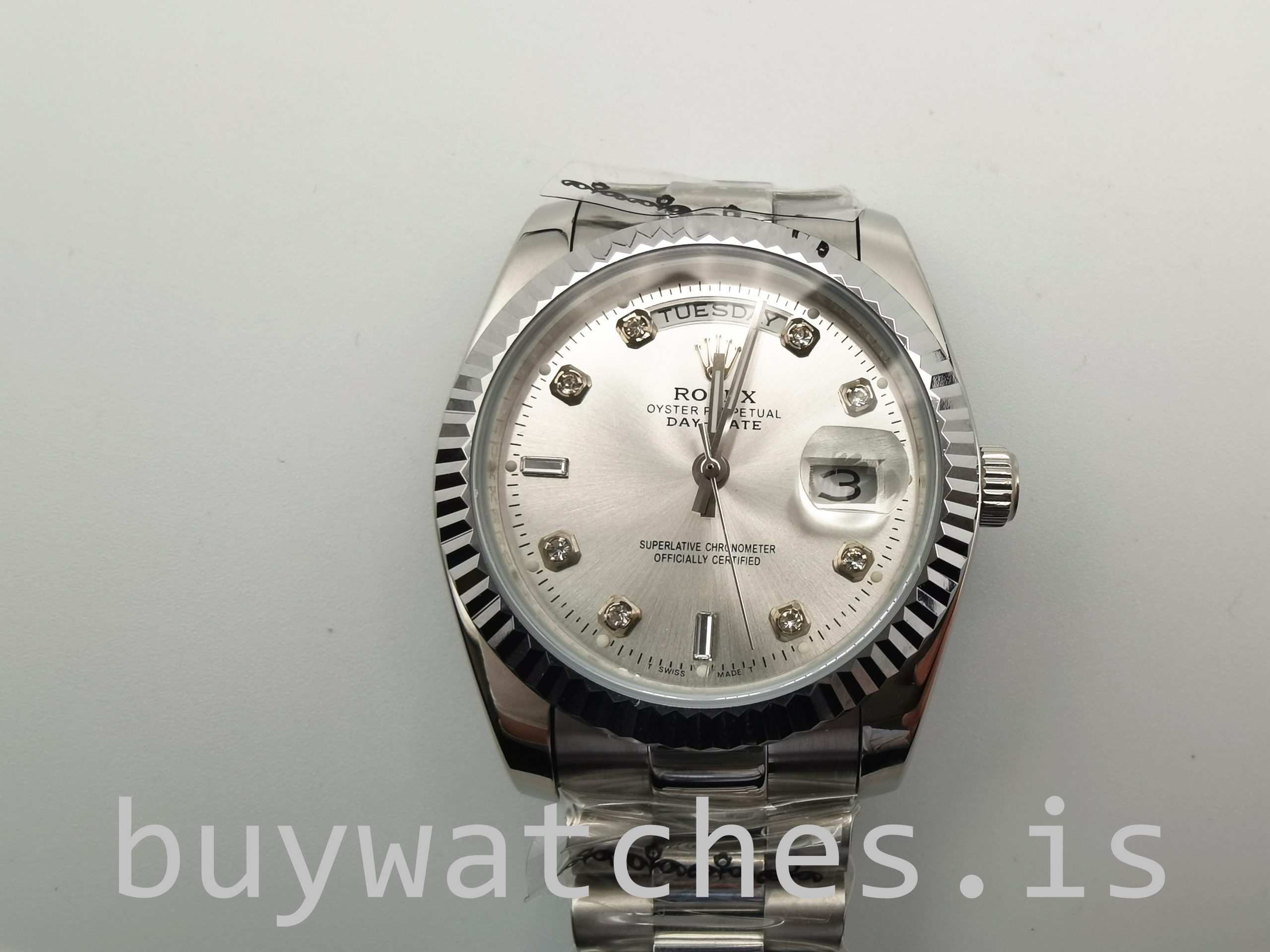Rolex Day-Date 128239 Mens 36mm Diamond Dial Silver Dial Automatic Watch Rolex Day-Date 128239 Mens 36mm Diamond Dial Silver Dial Automatic Watch