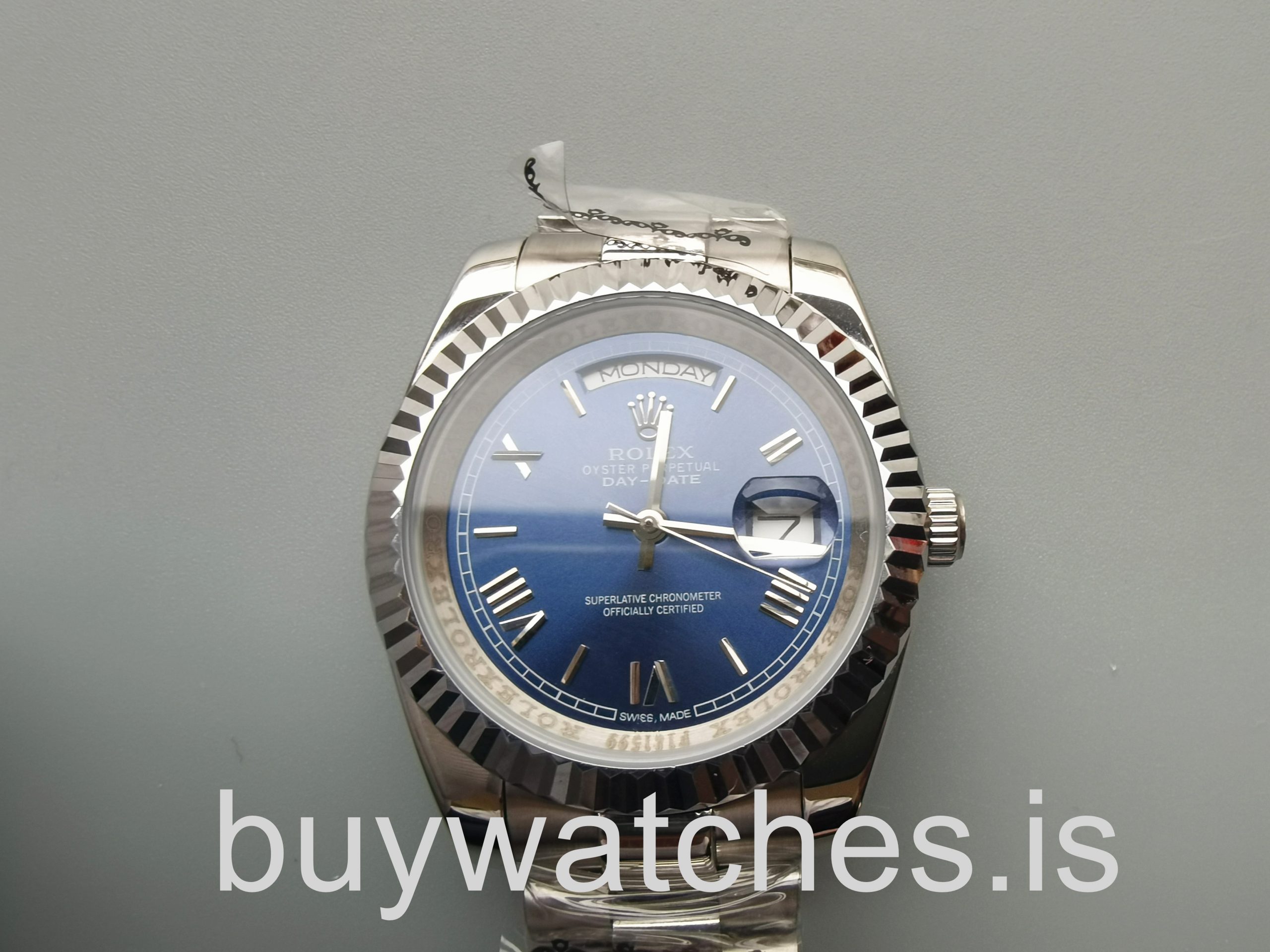 IMG_20201214_121730 Rolex Day-Date 228239 Mens 40mm Blue 18kt White Gold Automatic Watch