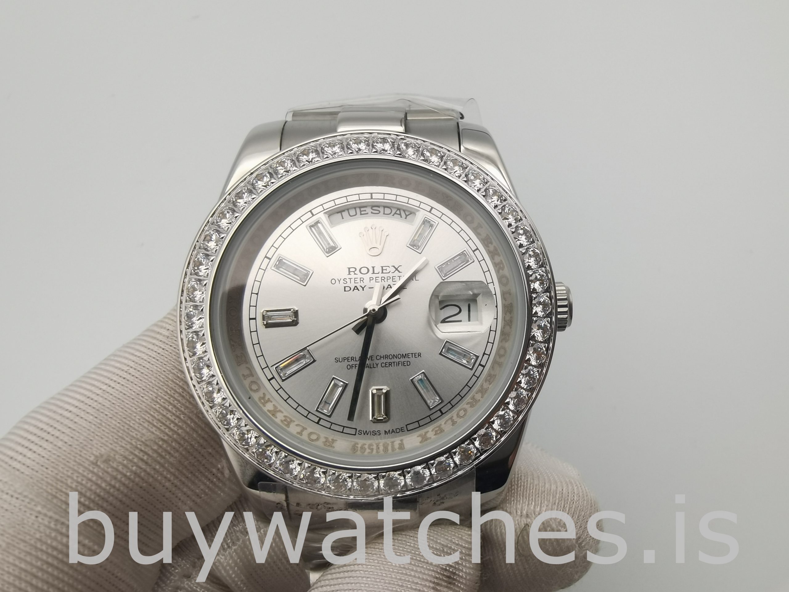 Rolex Day-Date 228349RBR Silver Dial 40mm Men's Automatic Watch Rolex Day-Date 228349RBR Silver Dial 40mm Men's Automatic Watch