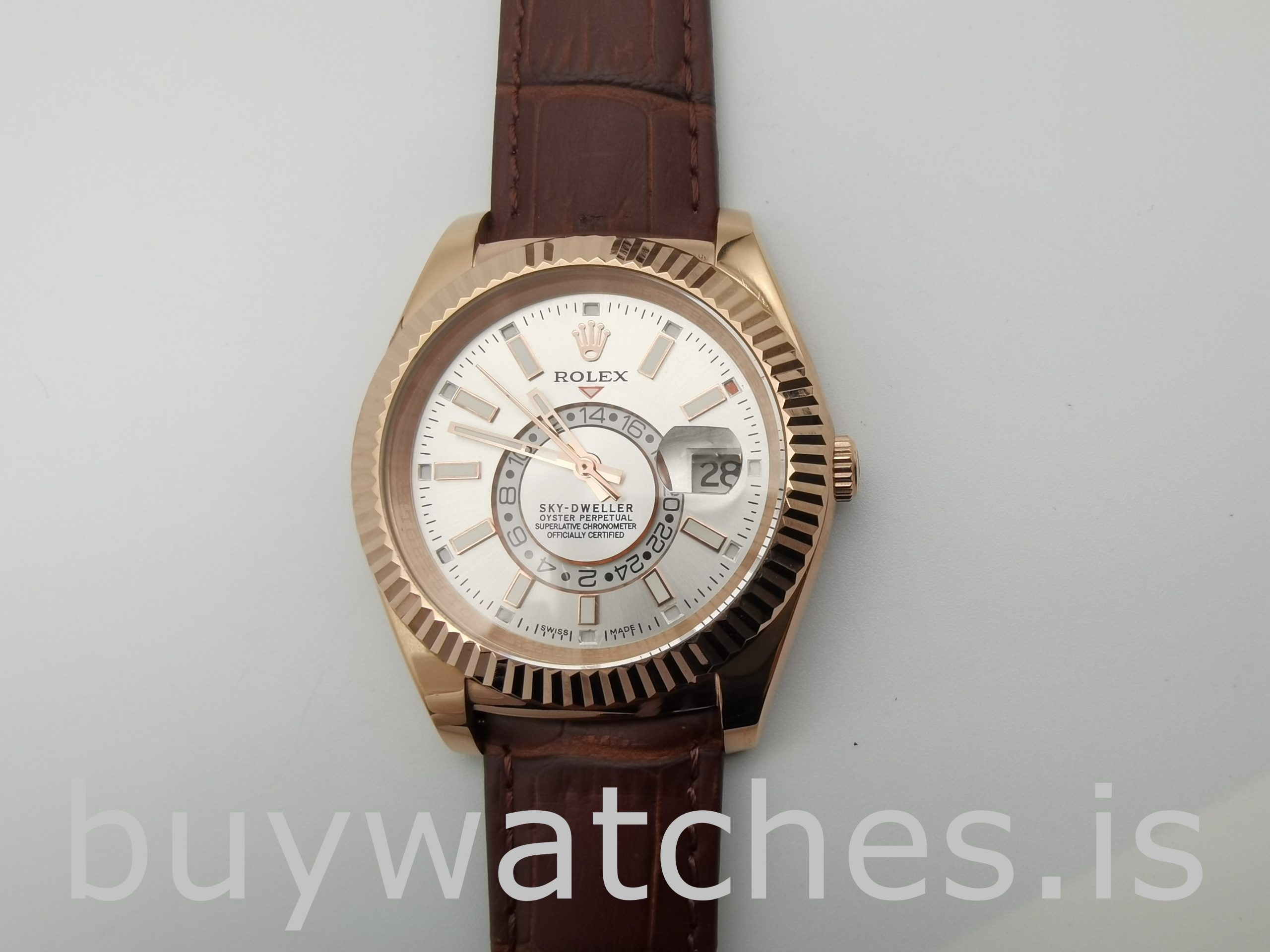 Rolex Sky-Dweller 326135 White 42mm Brown Solid Automatic Watch Rolex Sky-Dweller 326135 White 42mm Brown Solid Automatic Watch