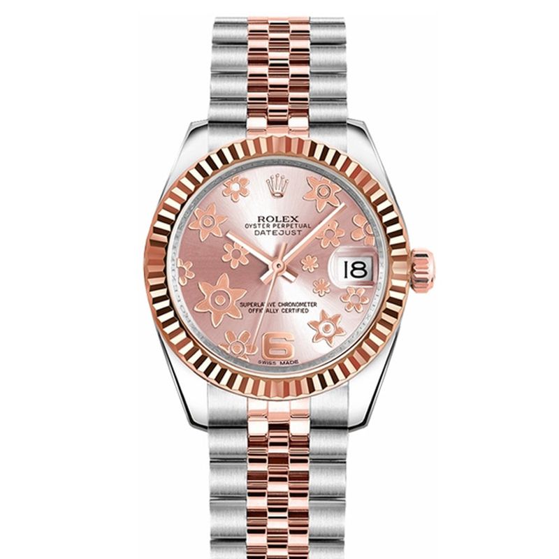 Rolex Datejust 178271 Unisex 31mm Pink Floral Dial Automatic Watch Rolex Datejust 178271 Unisex 31mm Pink Floral Dial Automatic Watch