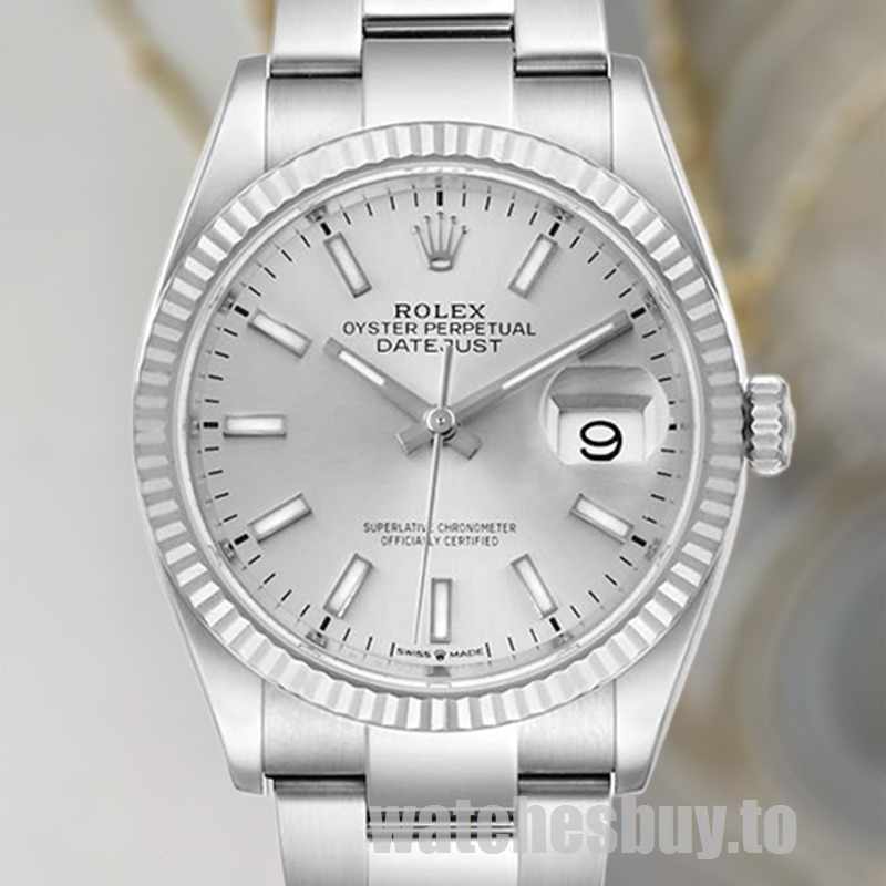 Rolex Datejust 126234SSO Men's Silver-tone Oysterlock 36mm