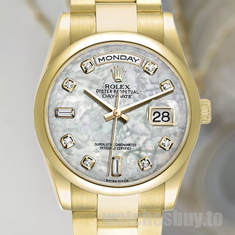 Rolex Day-Date 36mm Men's 118208 Oyster Bracelet Gold-tone