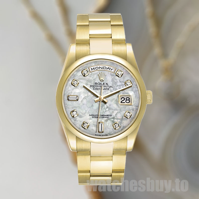 Rolex Day-Date 36mm Men's 118208 Oyster Bracelet Gold-tone - Image 2