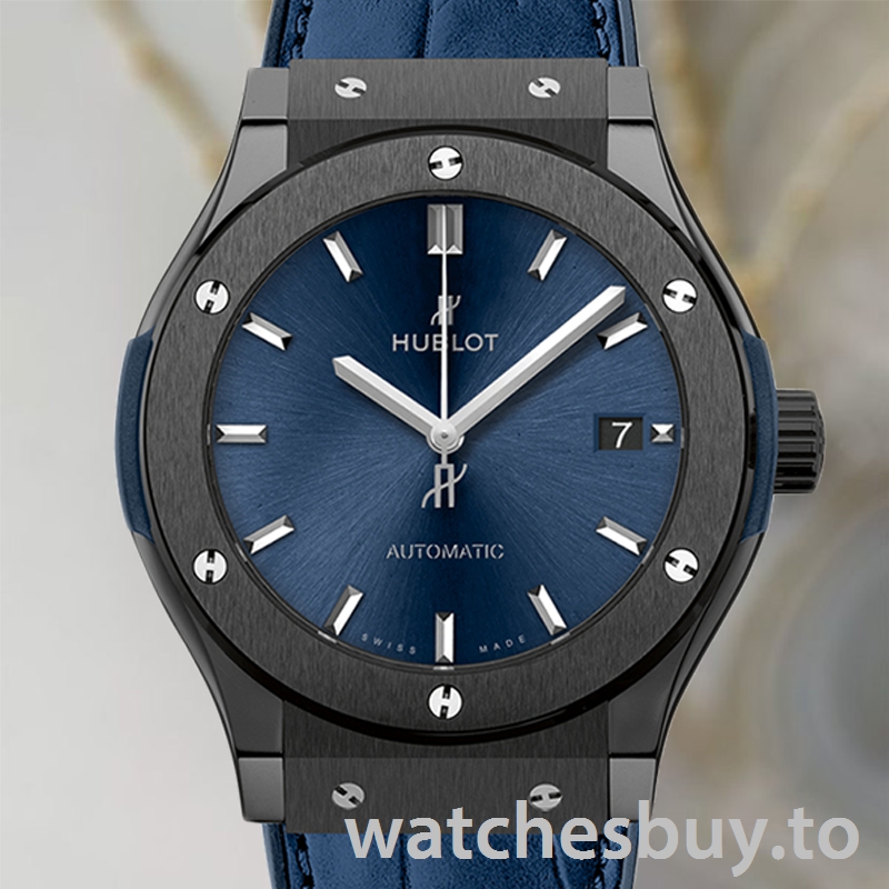 Hublot Classic Fusion 43mm/42mm/45mm 511.CM.7170.LR Men's Blue Dial Leather Strap