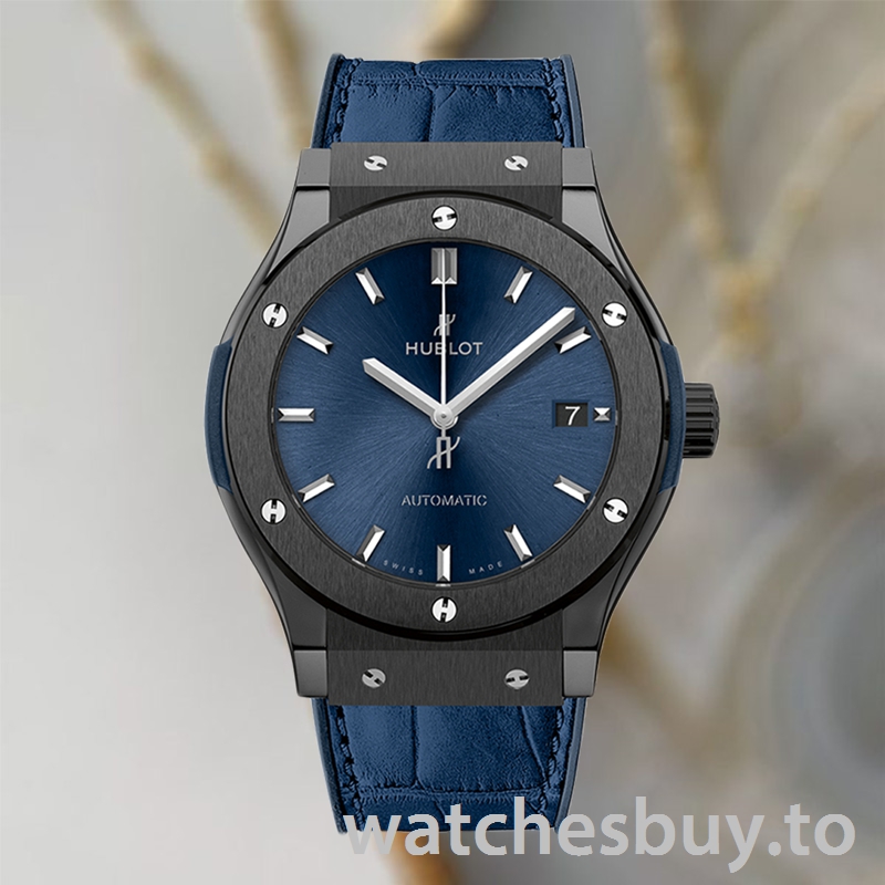 Hublot Classic Fusion 43mm/42mm/45mm 511.CM.7170.LR Men's Blue Dial Leather Strap - Image 2