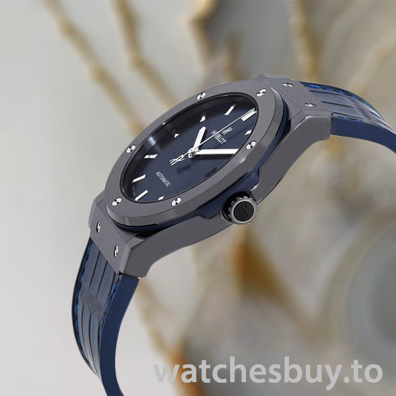 Hublot Classic Fusion 43mm/42mm/45mm 511.CM.7170.LR Men's Blue Dial Leather Strap - Image 3