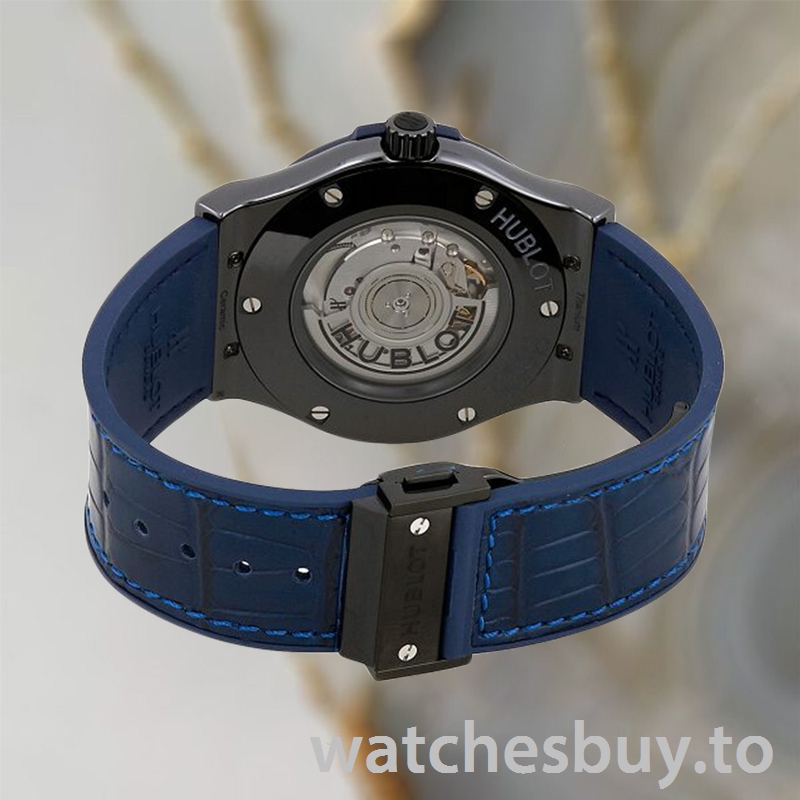 Hublot Classic Fusion 43mm/42mm/45mm 511.CM.7170.LR Men's Blue Dial Leather Strap - Image 4