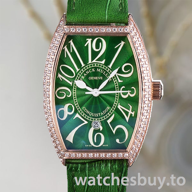 Franck Muller Casablanca Ladies 40mm 5850 Green Dial Stainless Steel