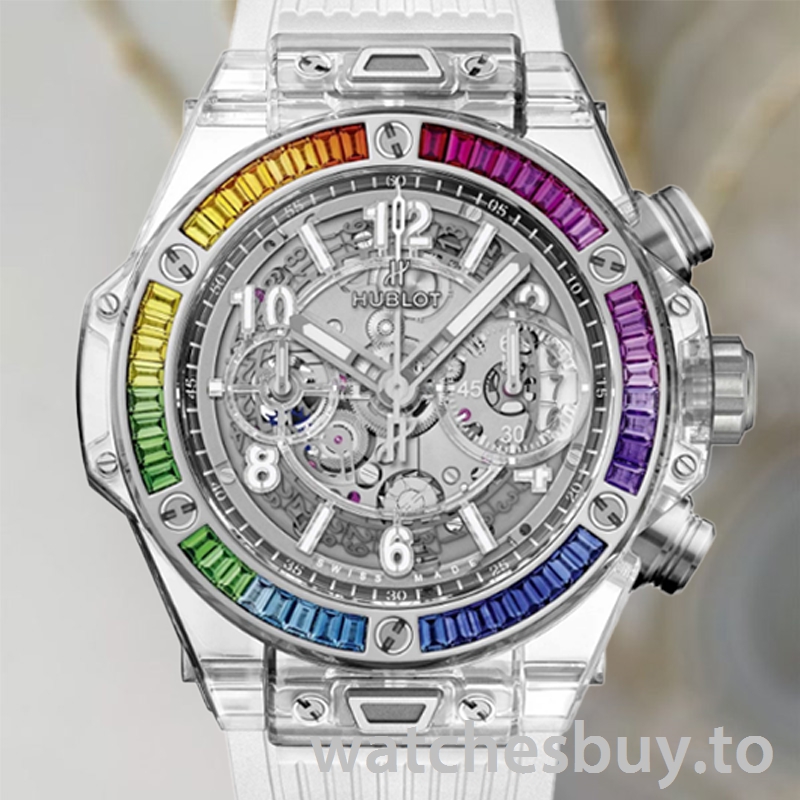 Hublot Big Bang 45mm 411.JX.4802.RT.4099 Men's Rubber Band Transparent