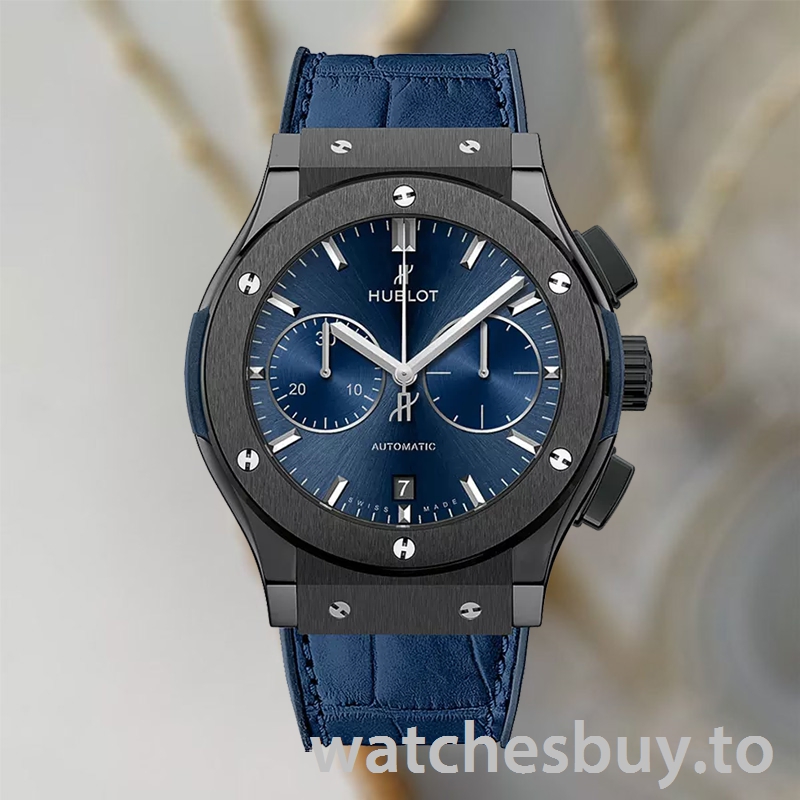 Hublot Classic Fusion 541.CM.7170.LR Men's 43mm/45mm Leather Strap Black-tone - Image 2