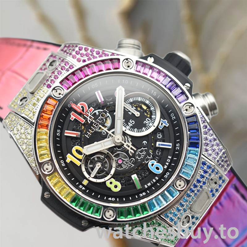 Hublot Big Bang 44mm Men 421.NX.1117.LR.0999 Diamonds Black Skeleton Dial - Image 4