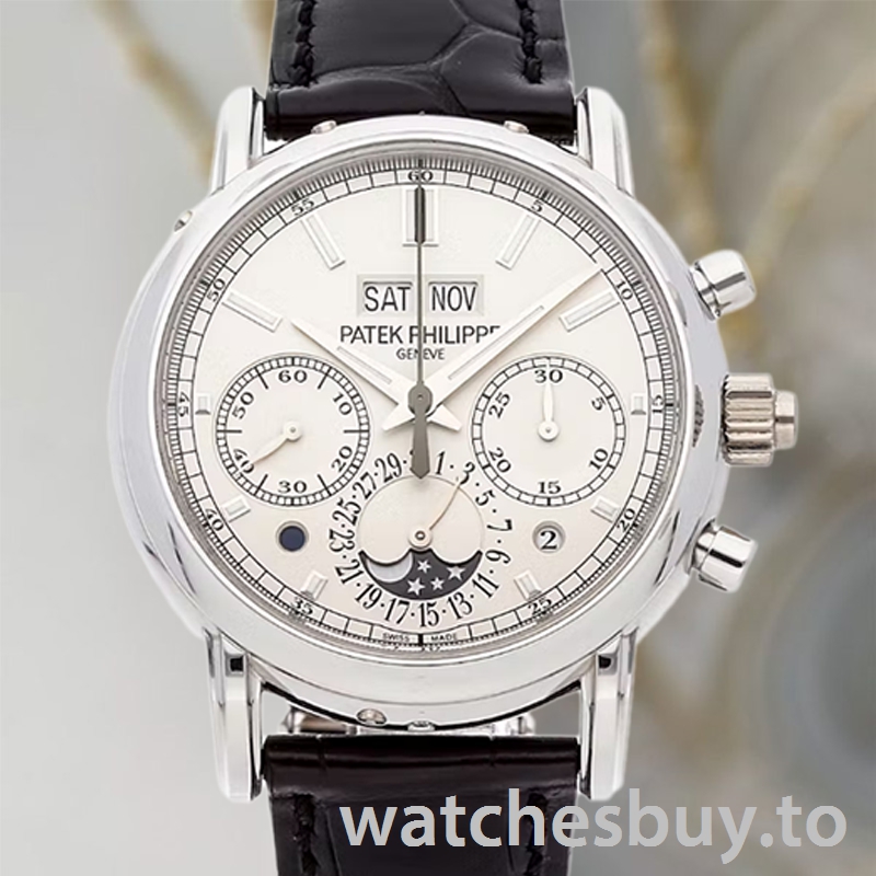 Patek Philippe Grand Complications Men's 42mm 5204P-010 White Dial Leather Strap