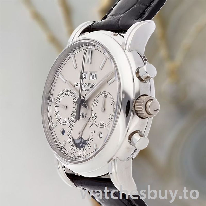 Patek Philippe Grand Complications Men's 42mm 5204P-010 White Dial Leather Strap - Image 4