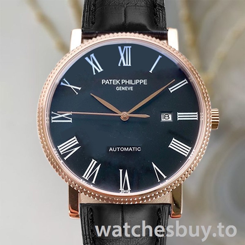 Patek Philippe Calatrava 40mm Men's CalatravaBKRL005 Leather Strap Rose Gold-tone
