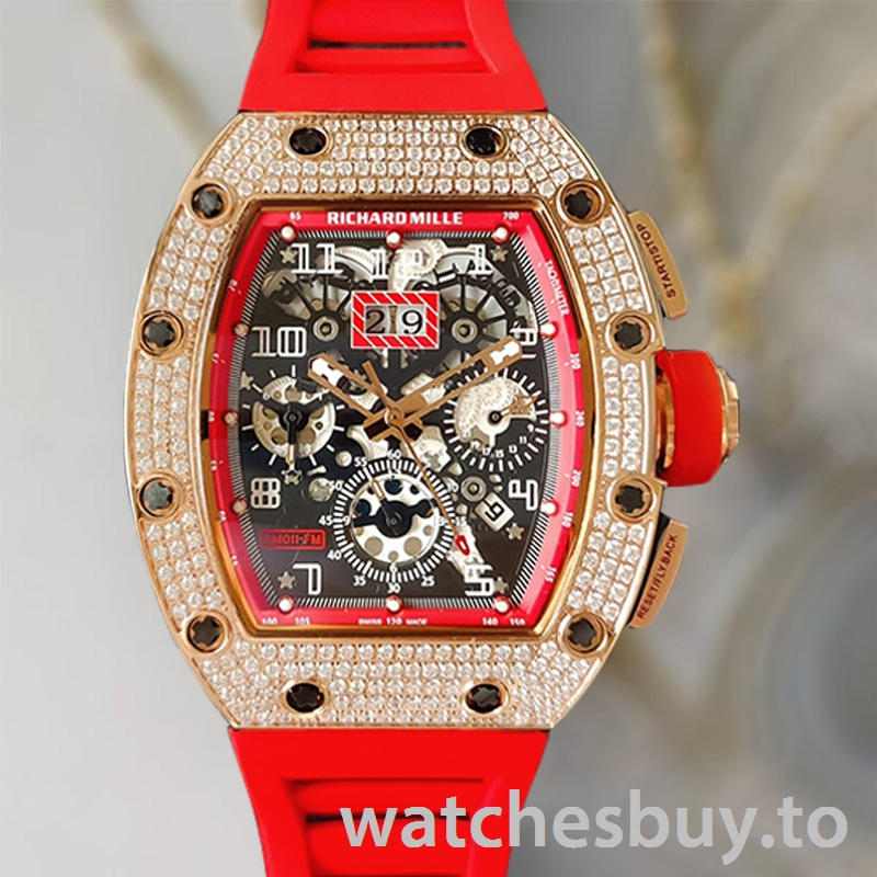 Richard Mille RM011 Around 45mm RM011-022 Men Rose Gold-tone