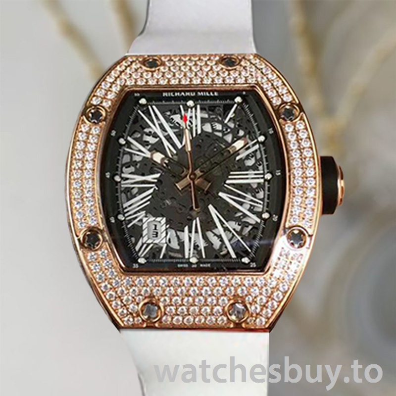 Richard Mille RM023 Men RM023-001 Around 50*42mm Rubber Band Diamond Bezel