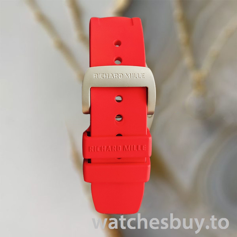 Richard Mille RM35 Men RM35-018 Around 48*40mm Silver-tone Rubber Band - Image 3
