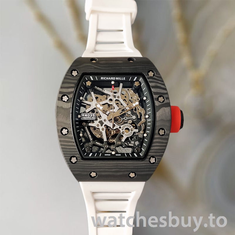 Richard Mille RM35 Men Around 48*40mm RM35-031 Skeleton Dial Rubber Band - Image 2