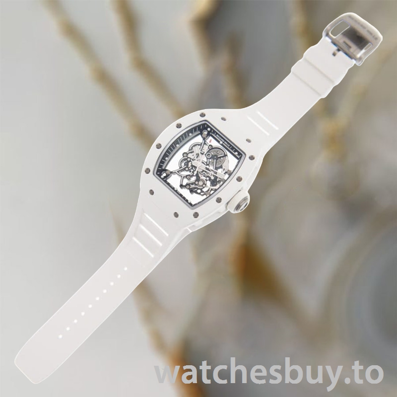 Richard Mille RM055 Around 50*42mm RM055-003 Men Transparent Dial Rubber Band - Image 2