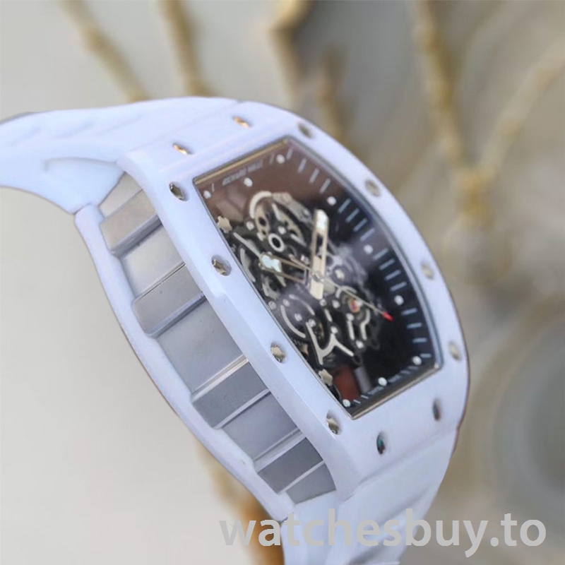 Richard Mille RM055 Around 50*42mm RM055-003 Men Transparent Dial Rubber Band - Image 3