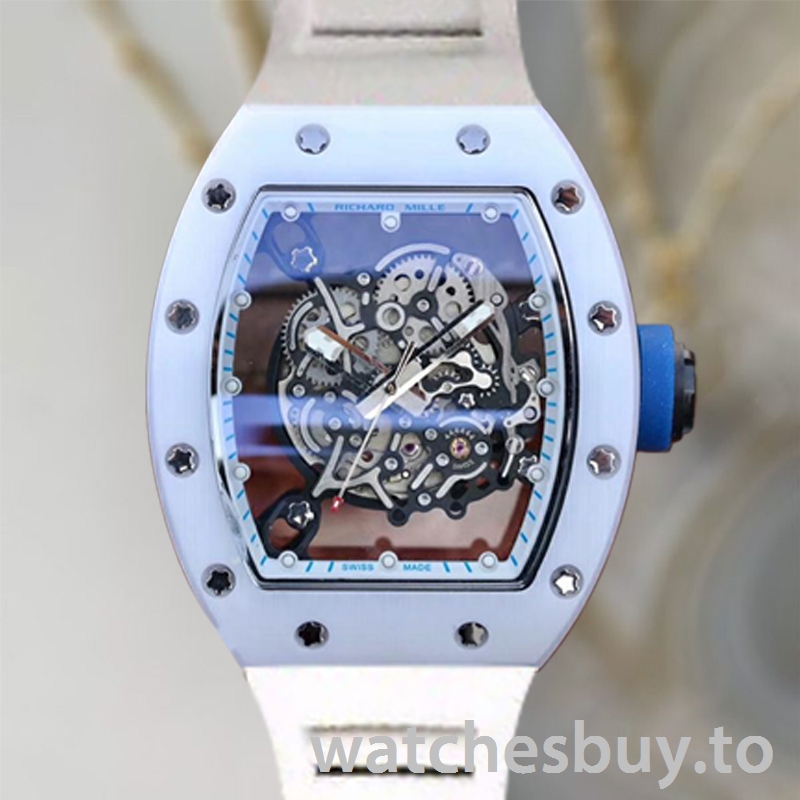 Richard Mille RM055 Around 50*43mm Men RM055-016 Transparent Dial Ceramics Bezel