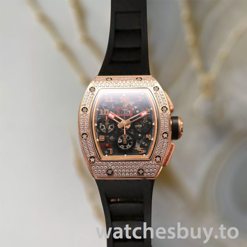 Richard Mille RM011 Men RM011-017 Around 50*42mm Rose Gold With Diamonds - Image 2