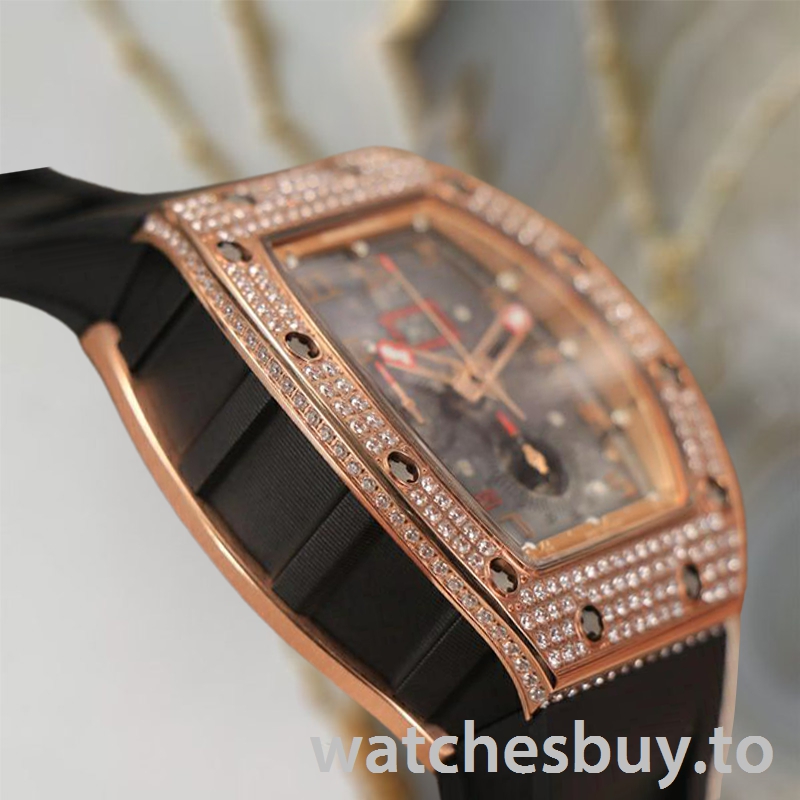 Richard Mille RM011 Men RM011-017 Around 50*42mm Rose Gold With Diamonds - Image 3