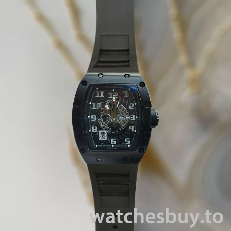 Richard Mille RM030 RM030-001 Around 50*42mm Men Rubber Band Transparent Dial - Image 2