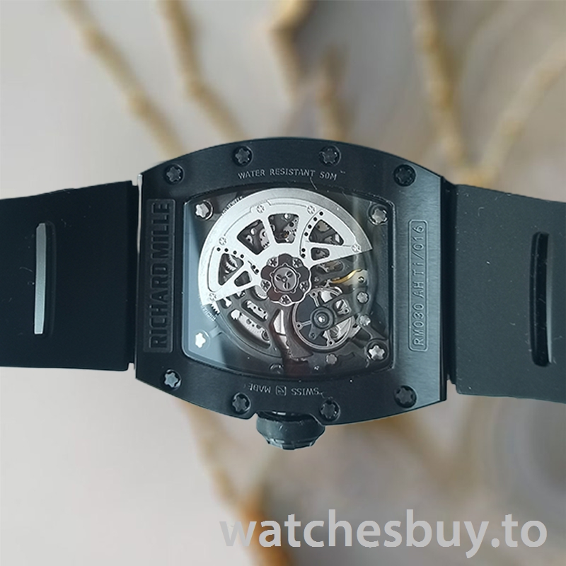 Richard Mille RM030 RM030-001 Around 50*42mm Men Rubber Band Transparent Dial - Image 4