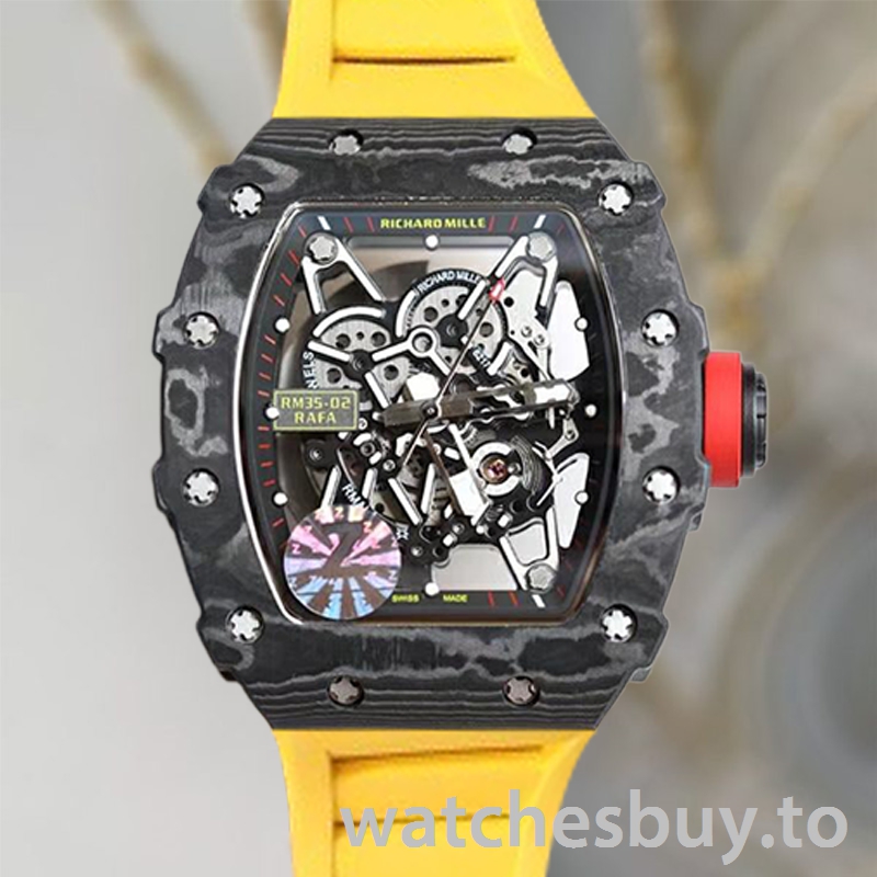 Richard Mille RM35-02 Men RM35-02-004 Around 50*42mm Transparent Dial Rubber Band