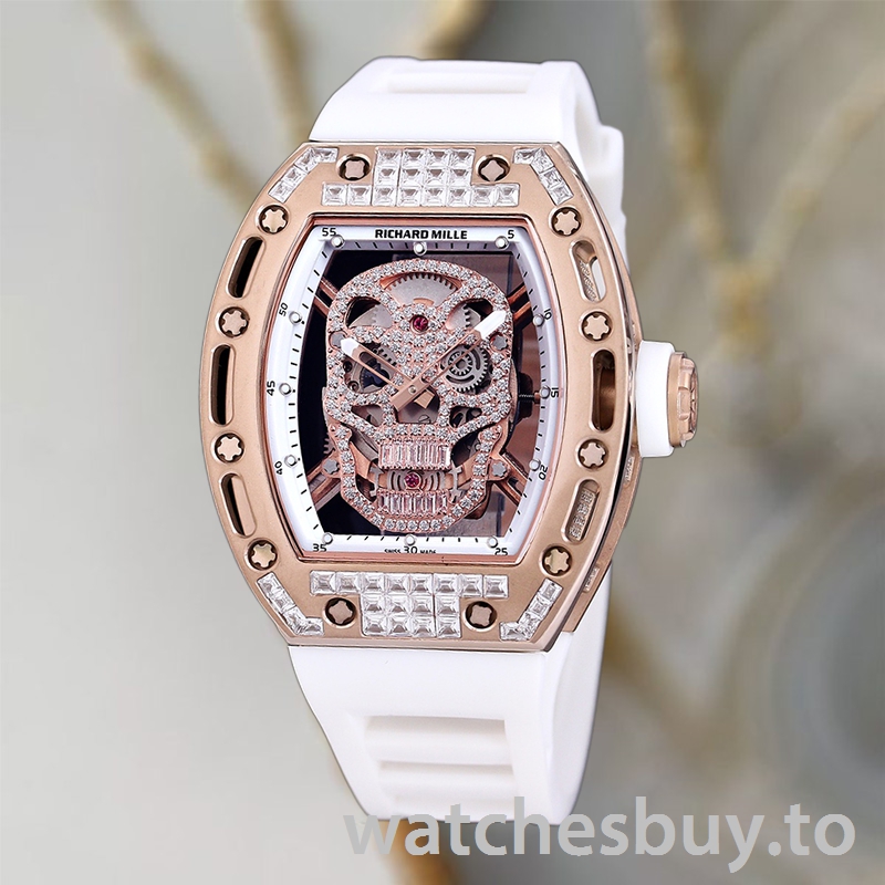 Richard Mille RM 052 50*42mm Men RM 052-013 Diamonds Skull Dial Stainless Steel - Image 2