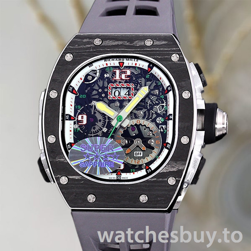 Richard Mille RM 62-01 50*42mm Men RM 62-01-007 Transparent Dial Rubber Band
