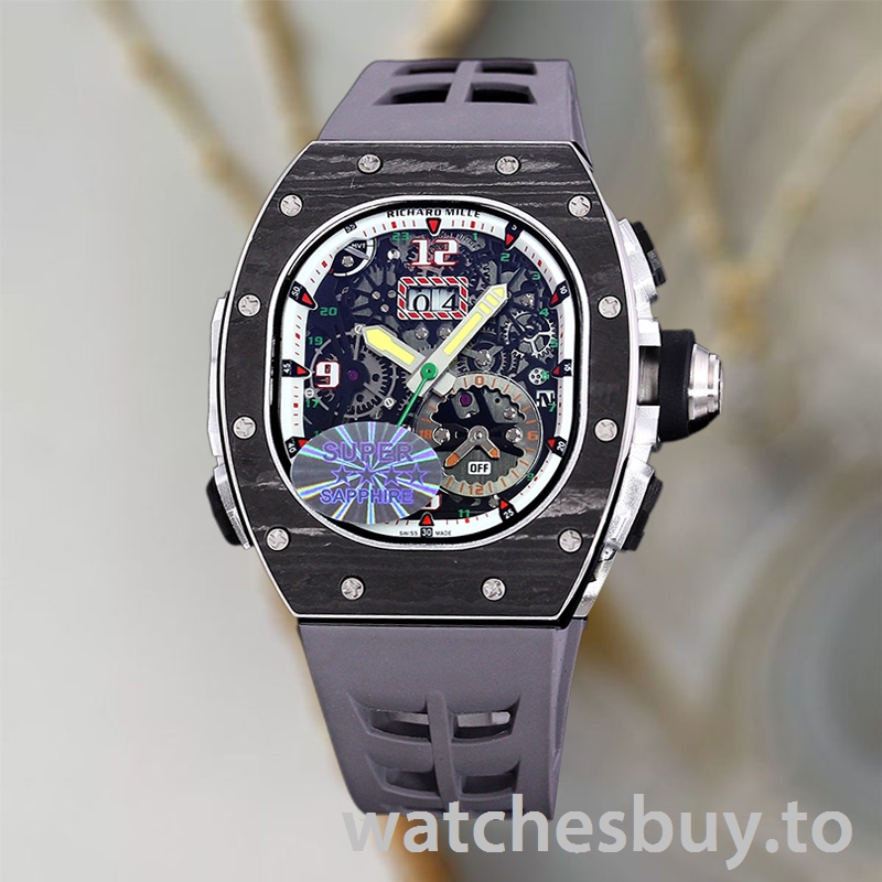 Richard Mille RM 62-01 50*42mm Men RM 62-01-007 Transparent Dial Rubber Band - Image 2