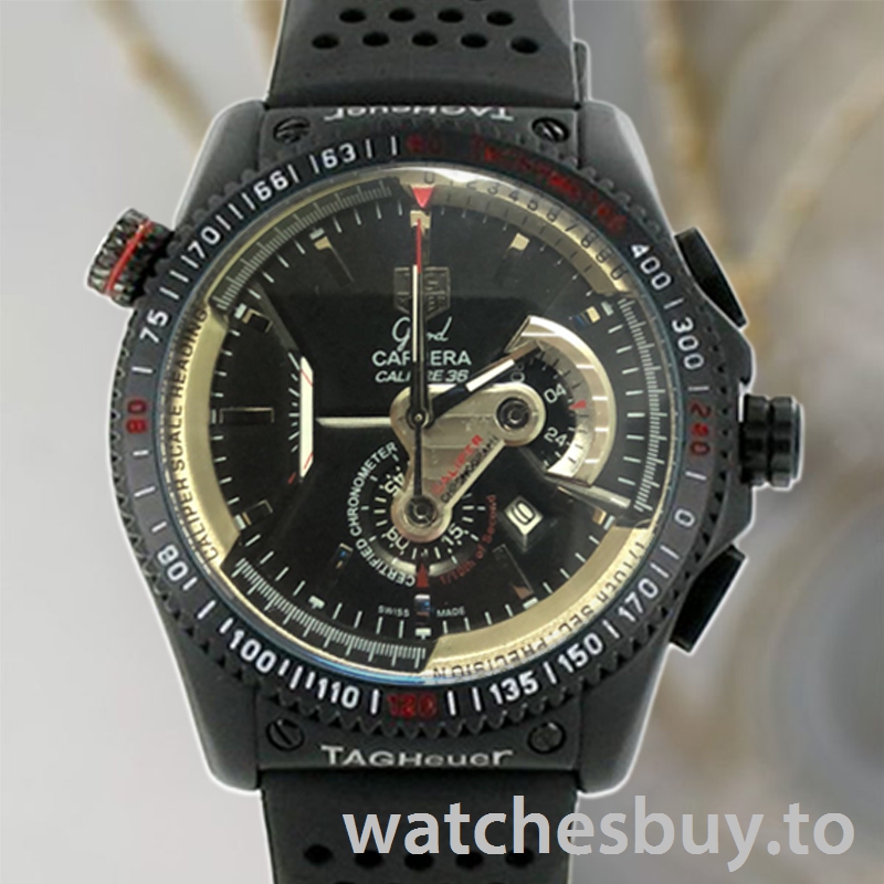 Tag Heuer Carrera 43mm Men's CAV5185.FT6020 Rubber Band Black