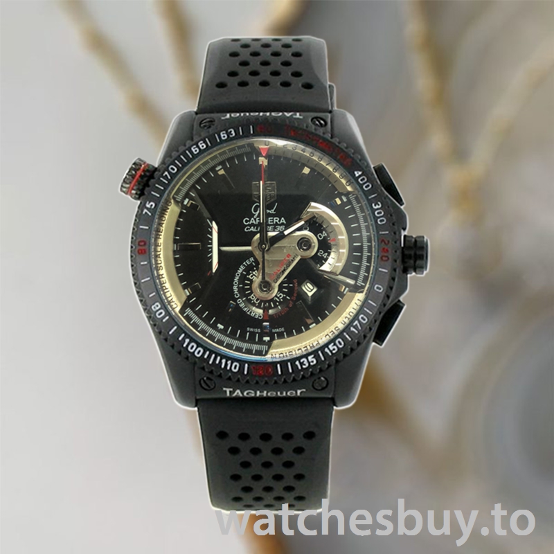 Tag Heuer Carrera 43mm Men's CAV5185.FT6020 Rubber Band Black - Image 2
