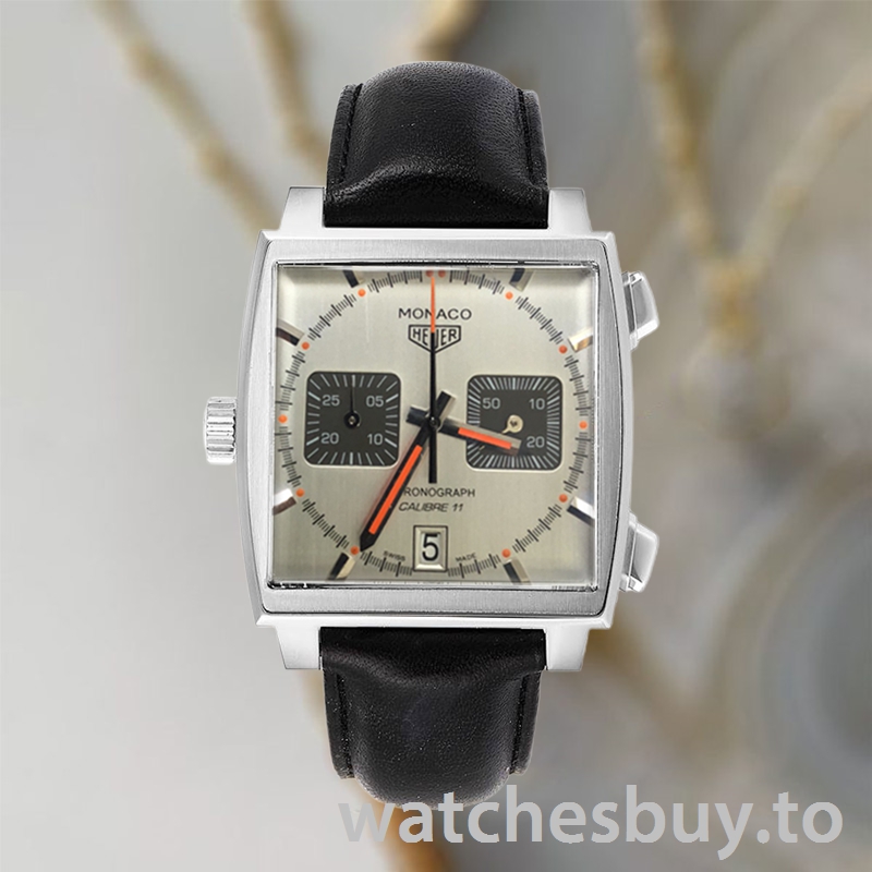 Tag Heuer Monaco Men's 40mm CAW211C.FC6241 Leather Strap - Image 2