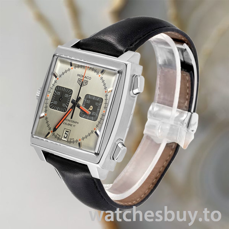 Tag Heuer Monaco Men's 40mm CAW211C.FC6241 Leather Strap - Image 3