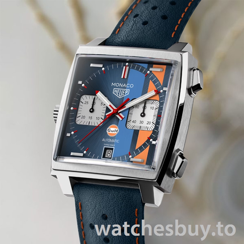 Tag Heuer Monaco 41mm CAW211R.FC6401 Men's Silver-tone Blue Dial - Image 3