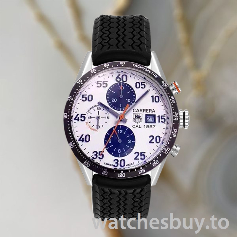 Tag Heuer Carrera Men's 43mm CarreraWAR009 White Dial - Image 2
